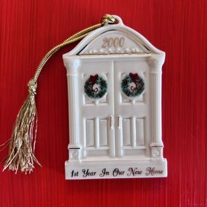 LENOX‎ 2000 Annual Porcelain Christmas Ornament Door 1st Year in Our New Home